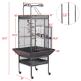 thumbnail image 4 of Yaheetech 61.5'' Metal Rolling Bird Cage For Cockatiel Lovebird, Black, 4 of 9