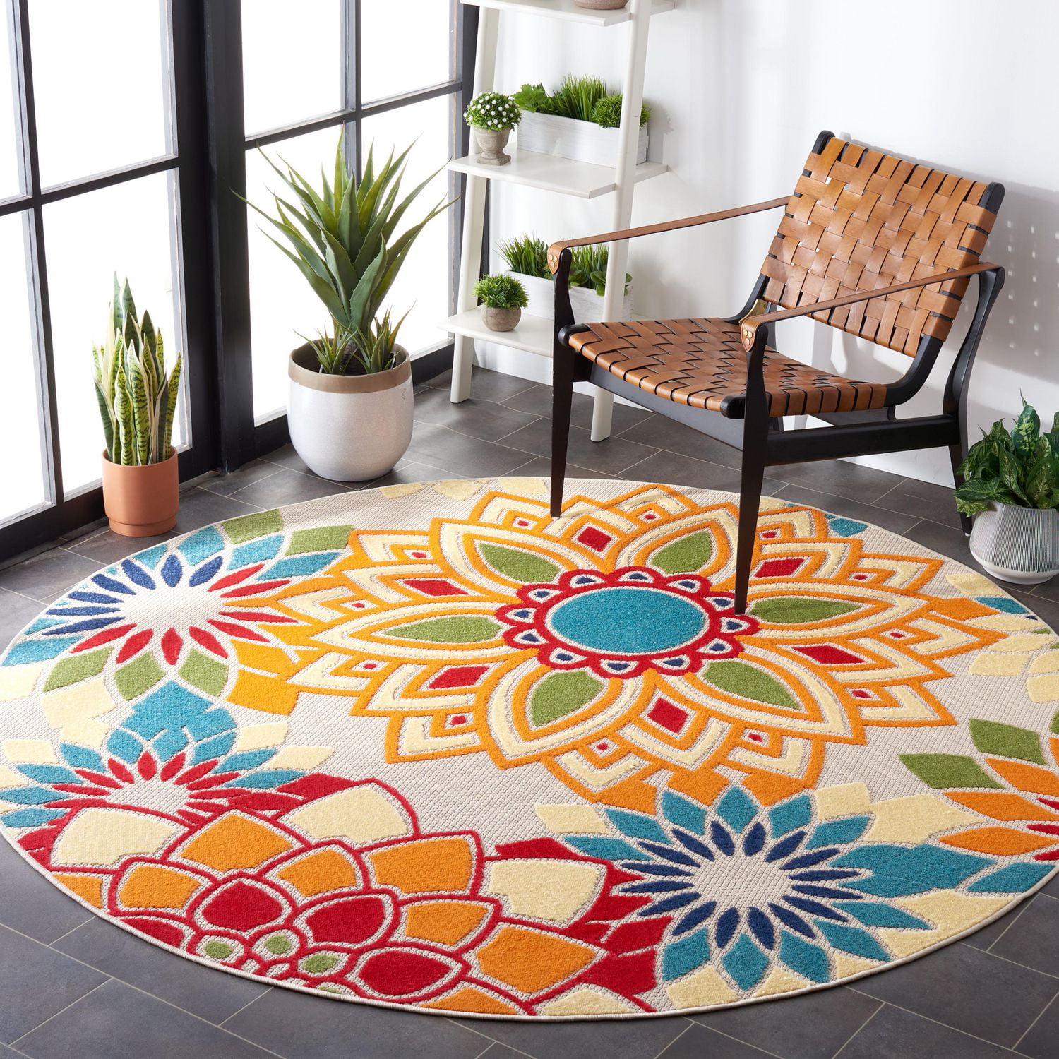 SAFAVIEH Cabana Quincy Floral Outdoor Area Rug