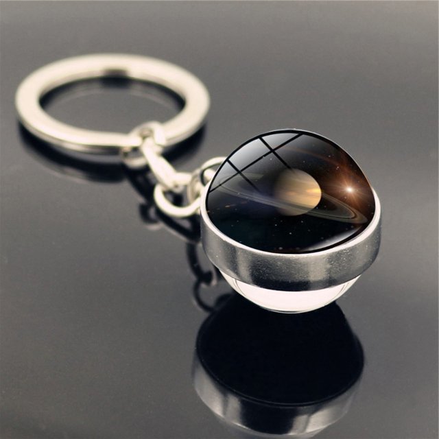 TopLLC Keychains Solar System Milk y Way Nebula Double Sided Glass Ball Keychain Keychain Keychain