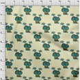 thumbnail image 3 of oneOone Georgette Viscose Fabric Bird & Mushroom Block Printed Fabric 1 Yard 42 Inch Wide, 3 of 4