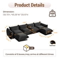 thumbnail image 2 of The Magic Home Convertible Modular L-Shaped Chenille Sectional Sofa Sofas, Black, 2 of 12