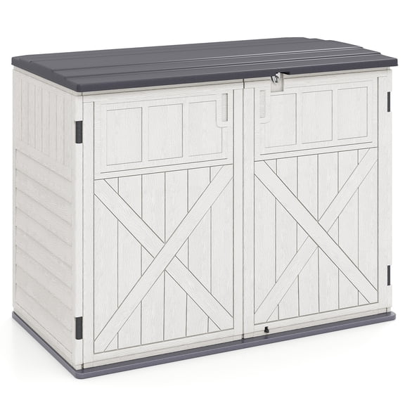 Gymax Armoire de Rangement Extérieure Grande de 20 Pi3 avec Tablette Ajustable et Portes Verrouillables