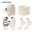 thumbnail image 2 of tamizeot Windproof Velvet Warm Knitted Hat Set Reliable Companion In Cold Available In Multiple Colors milky white, 2 of 6