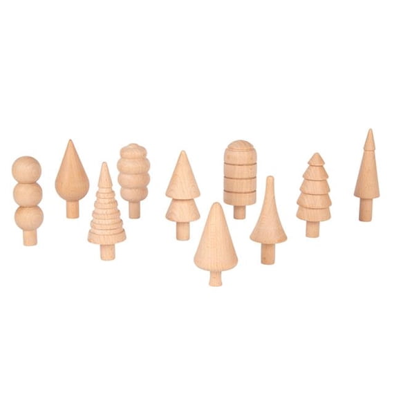 3.3- 4.3 in. Woodland Trees Set, Natural - Set of 10