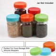 thumbnail image 1 of Unique Bargains Plastic Mason Jar Lid Regular Mouth Mason Canning Jars Top Lid Food Storage 24 Pack Assorted Color, 1 of 7