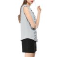 thumbnail image 4 of INSPIRE CHIC Women's Tie Neck Cap Sleeve Button Down Ruffle Summer Shirt, 4 of 6