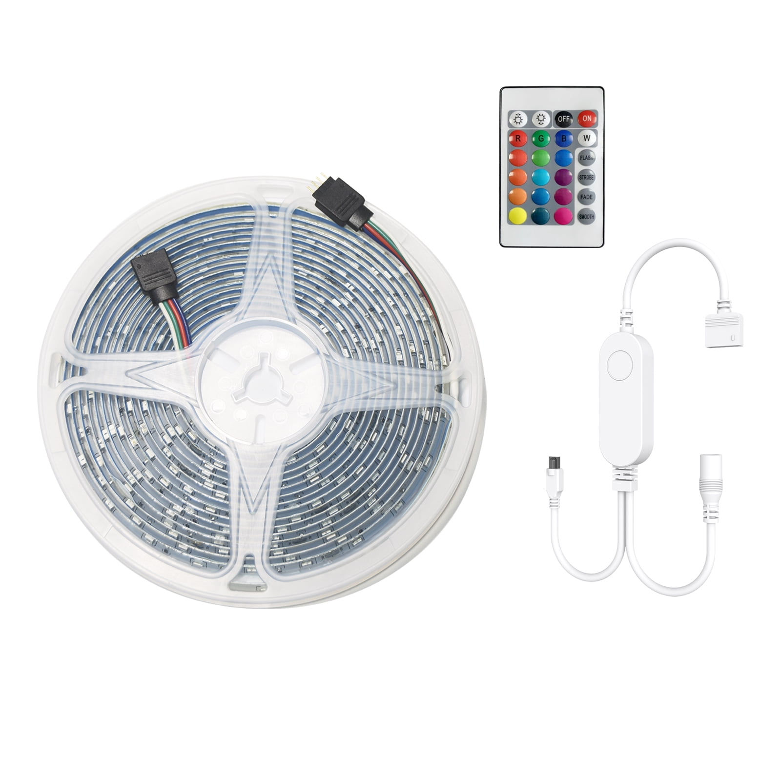 Smart WiFi 5M Waterproof RGB LED Strip - Remote & App Control, Voice Activation, Music Sync, 54 LED Beads, Ideal for Home, Bars, Parties, and Events - Model: HC-5M-EWL