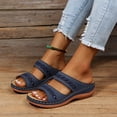 thumbnail image 2 of Kcodviy Women Summer Solid Color S Sandals for Women Slip on Casual Open Wedge Sandals for Women Size 9 Toe Wedges Soft Bottom Leopard Sandals for Women Breathable Slippers Shoes Sandals, 2 of 6