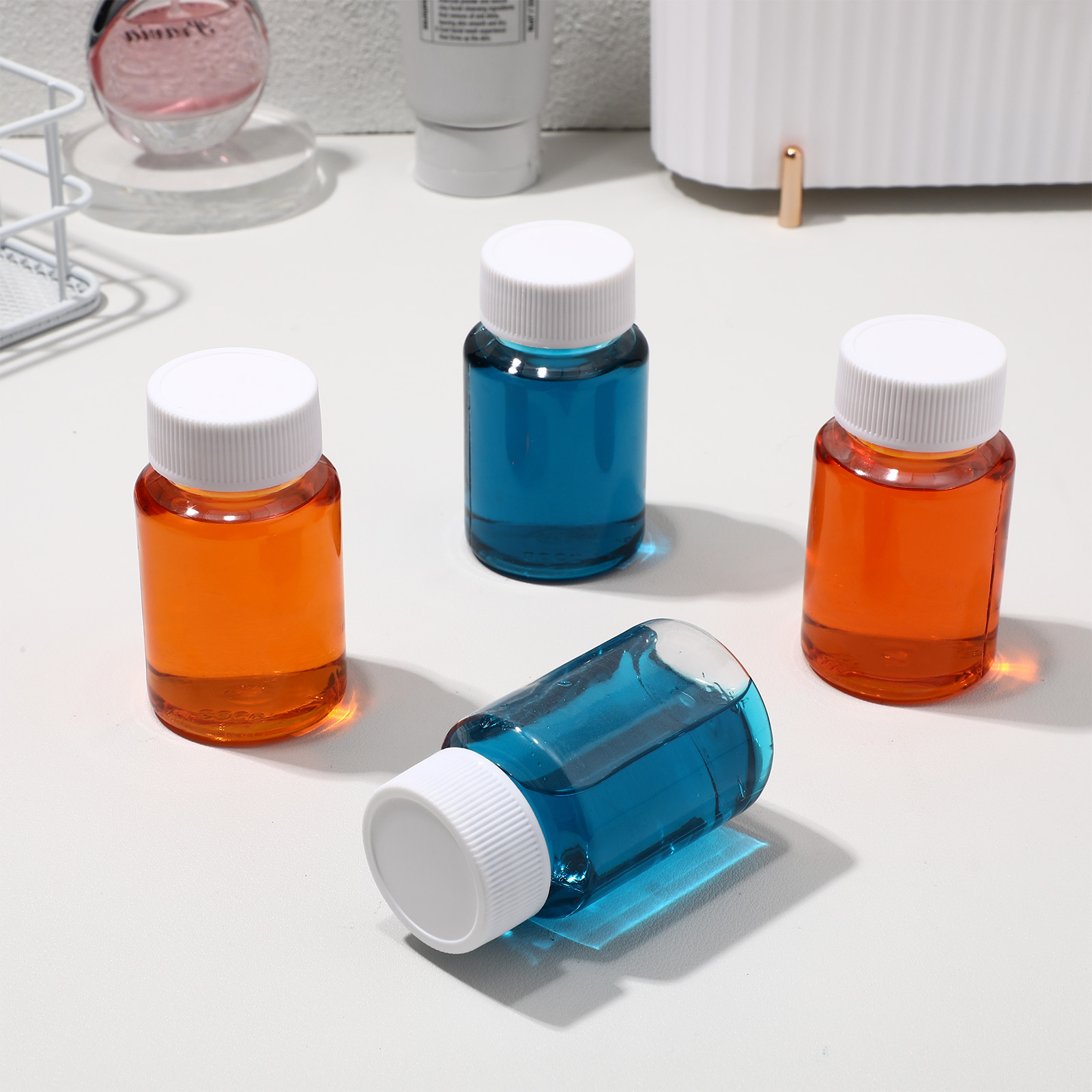 WRISTBIQUE 12Pcs White Pill Bottle Organizer Storage for Medical Applications