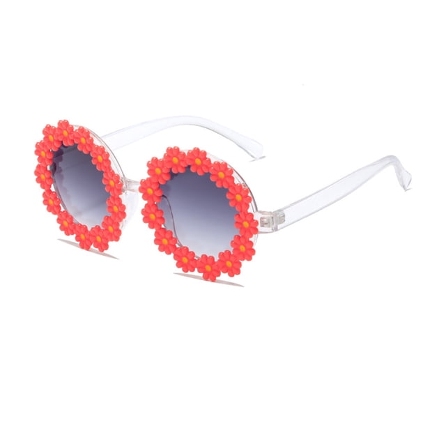 ziyahi Lunettes de Soleil Robustes pour Filles au Style Sportif Monture Légère Résistante aux Rayures Rouge