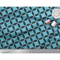 thumbnail image 2 of Soimoi Blue Poly Georgette Fabric Circle Art Geometric Decor Fabric Printed Yard 42 Inch Wide, 2 of 5