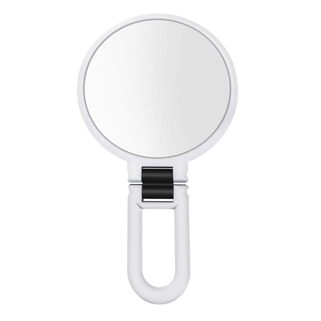 10X/15X Magnifying Handheld Mirror Folding Handle Double-sided Portable Travel Magnified Hand Mirror Pedestal Makeup Mirror