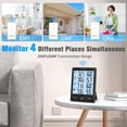 thumbnail image 4 of Geevon Indoor Outdoor Thermometer Wireless, Large LCD Display Digital Hygrometer Thermometer Temperature Humidity Monitor with 3 Remote Sensors and Backlight, Battery-Powered(Black With Backlight), 4 of 10