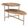 thumbnail image 1 of Linon Devyn Table Basse à Deux Niveaux en Bois et Métal, Naturel et Or, 1 of 14