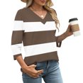 thumbnail image 4 of Fewfanhot Hauts pour Femmes Mode d'Automne Col en V Tenue de Bureau Décontractée Tunique Chandail Tenues, 4 of 9