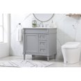 thumbnail image 2 of Pemberly Row Meuble-Lavabo de Salle de Bain Simple en Aluminium MDF de 32 Pouces Gris, 2 of 8