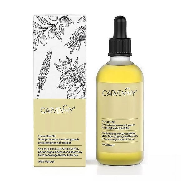 Hair Growth Oil 100% Natural With Castor Oil, Argan Oil, Coconut Oil, And Rosemary Oil For Hair Growth Effective Hair