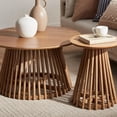 thumbnail image 2 of Bouclair Brown Mango Wood Openwork Coffee Table, 2 of 10