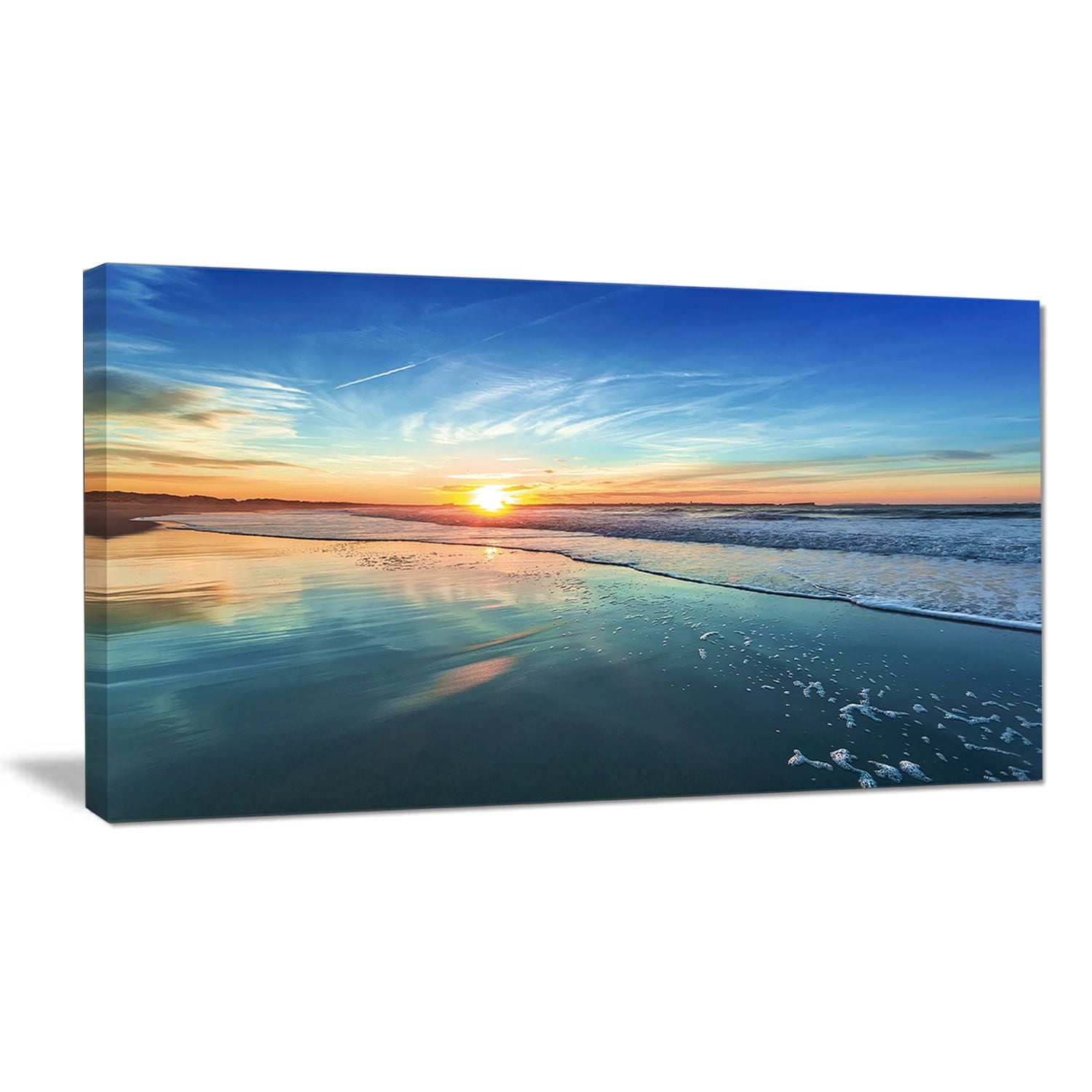 Tableau mural sur toile Design Art Bord de mer au couchée de soleil