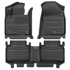 TuxMat - For Hyundai Tucson 2022-2027 Models - Custom Car Mats - Maximum Coverage, All Weather, Laser Measured - This Full Set Includes 1st and 2nd Rows