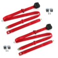 thumbnail image 1 of VW Karmann Ghia Standard 3 Point Red Retractable Bucket Seat Belt Kit with Bracketry - 2 Belts, 1 of 1