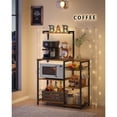 thumbnail image 4 of VASAGLE Bakers Rack, Coffee Station, Microwave Oven Stand, Kitchen Shelf, Rustic Brown and Black, 4 of 6
