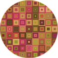 thumbnail image 1 of Ahgly Company Tapis d'Intérieur Ronds Transitionnels Rouges Lavables à la Machine, 7 Pieds Rond, 1 of 7