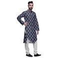 thumbnail image 2 of Atasi Ensemble Kurta Pyjama Long pour Hommes à Col Mandarin Imprimé Tenue Décontractée pour Garçons, 2 of 4