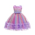 thumbnail image 1 of Faithtur Kids Sequins Heart Patterns O-Neck Sleeveless Formal Dress One-Piece, 1 of 9