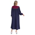 thumbnail image 2 of iefiel Womens Color Block Choir Robe Minister Pastor Robe Puff Sleeves Split Zipper Front Gown Graduation Gown NavyBlue XL, 2 of 7