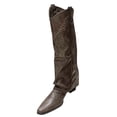 thumbnail image 1 of LOVZFMLL Cowboy Boots for Women Mid Calf Stovepipe Boots Pointy Toe Slip Resistant Low Block Heel Western Style Fall Boots, 1 of 6