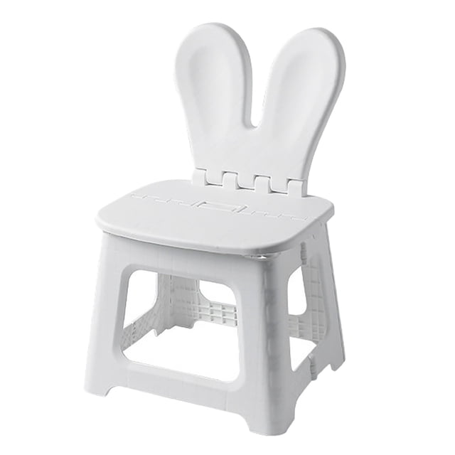 TIELUTT Kids Folding Foldable Step with Rabbit Ear Back Support Heavy Duty Swings for Adults Indoor Wooden Chairs for Desk Small Foldable Stool Two Step Folding Stool with Seat Kids Camping Chairs fo