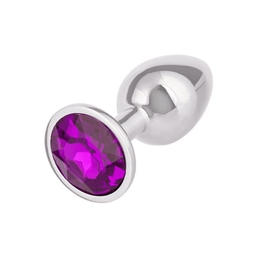 CalExotics Jewel Round Aluminum Anal Plug, Amethyst Small