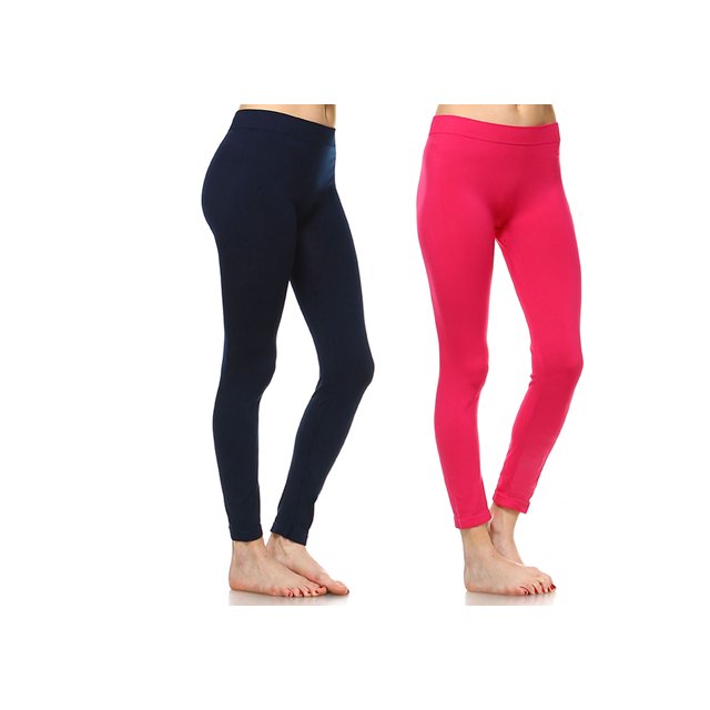 White Mark Leggings Extensibles Doux pour Femmes, Lot de 2