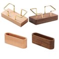 thumbnail image 3 of Becaristey Wooden Business Card Holder Display Stand For Office Desk Making Easy To Place And Remove Business Walnut T-shaped, 3 of 6