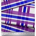 thumbnail image 2 of Soimoi Blue Viscose Chiffon Fabric Gingham Check Printed Fabric 1 Yard 42 Inch Wide, 2 of 5