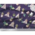 thumbnail image 2 of Soimoi Purple Cotton Duck Fabric Cactus With Conical Pot Tree Decor Fabric Printed Yard 56 Inch Wide, 2 of 5