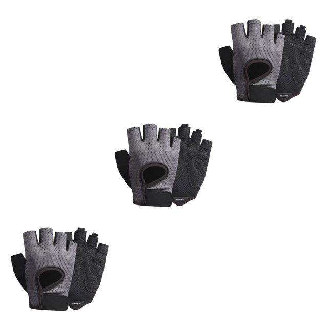 maskred 1 Pair Sports Gloves Outdoor Cycling Fishing Halffinger Summer Breathable Mitts Riding Protection Mittens Hand Protector Gray L 3Set