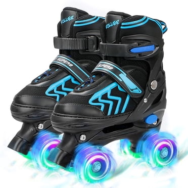 SZHZS Patins à Roulettes Ajustables pour Tout-Petits et Enfants avec Roues Lumineuses pour Garçons Filles Débutants pour Sports Intérieurs Extérieurs - Petite Taille