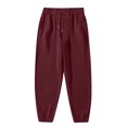 thumbnail image 4 of aohooy Men's Fleece Elastic Bottom Jogger Sweatpants - Drawstring Workout Track Running Gym Athletic Pants with Pockets Wine,M, 4 of 8