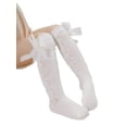 thumbnail image 3 of FOCUSNORM Baby Girls Knee High Socks Cable Knit Cotton Socks with Bow, 3 of 9