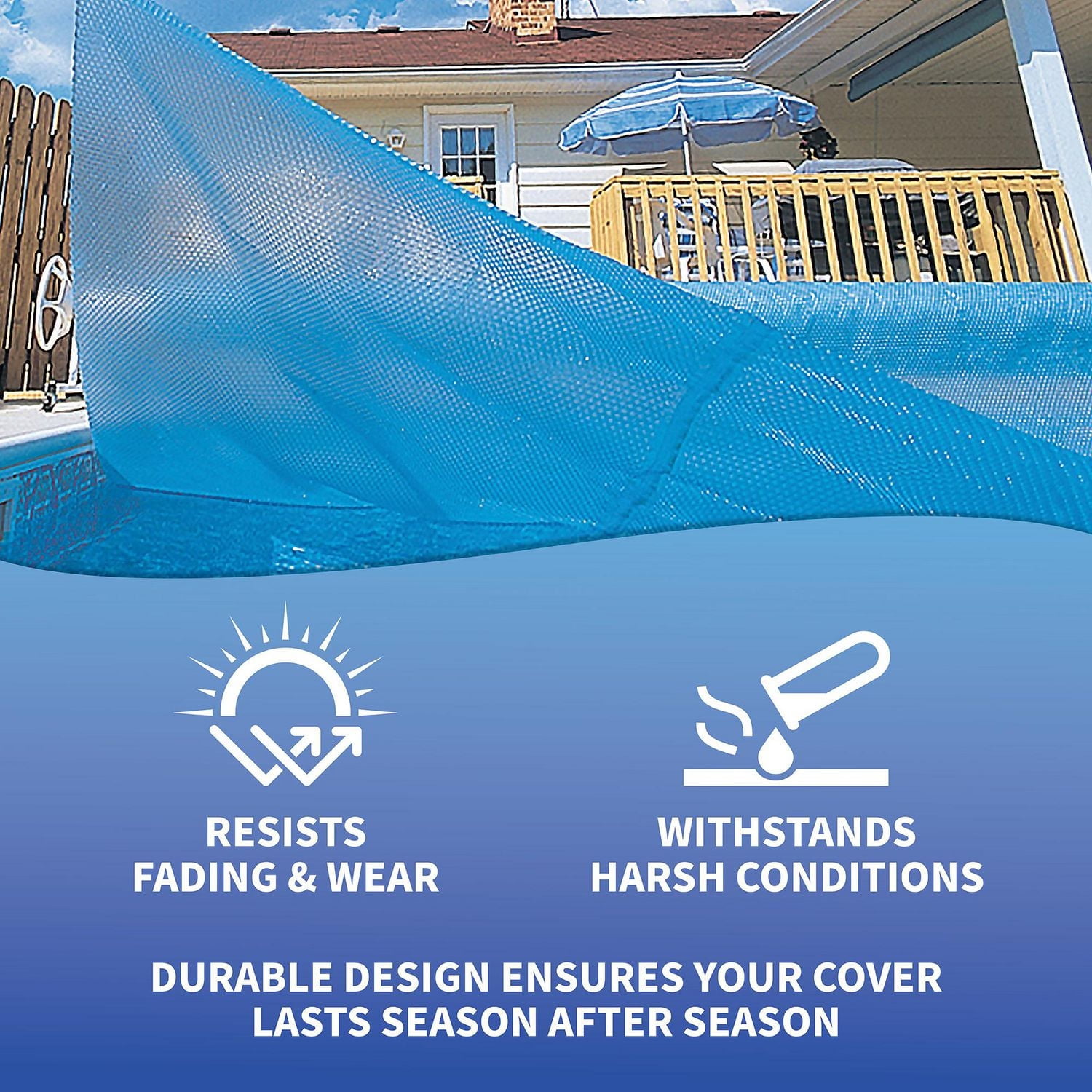 Blue Wave Toile solaire rectangulaire  8 mm pour piscine creusée - Bleue