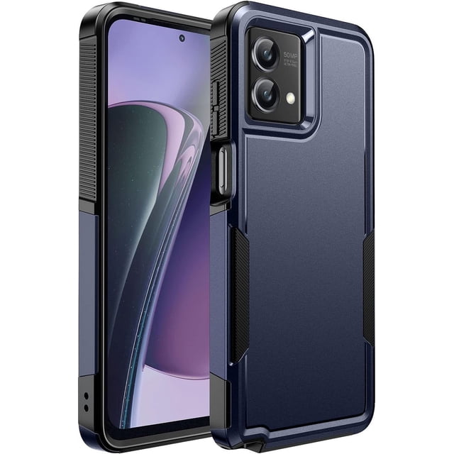 Motorola Moto G Play 2024 Étui Rigide avec Deux Couches d'Armure en Caoutchouc Robuste avec un Dos en PC Solide et un Pare-Chocs en TPU Souple pour une protection Intégrale. l'Étui Comprend une Étui Intérieure Géométrique Souple pour l'Absorption des Chocs, Quatre Coins pour Coussin Gonflable Anti-Chute et des Bords Surélevés pour Protéger l'Écran et l'Objectif de l'Appareil Photo. des Découpes Précises et des Boutons Tactiles Assurent un Accès Facile à Toutes les Fonctionnalités du Téléphone. Présenté dans un design Épuré avec une Finition Foncée.