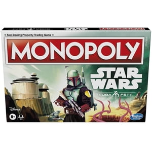 MONOPOLY: Star Wars Boba Fett Edition Jeu de société pour les enfants Ages 8+, Inspiré par les films Star Wars et le Mandalorian TV Series