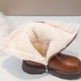 thumbnail image 4 of Girls Winter Solid Color Side Zip Thigh High Boots Warm Data Boots, 4 of 9