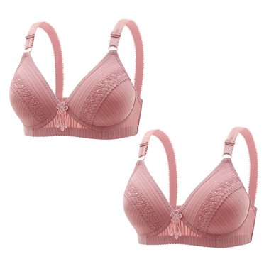 AherBiu 2pc Bras for Women No Underwire Push up Full Coverage Bralettes Comfort No Padding Everyday Bras