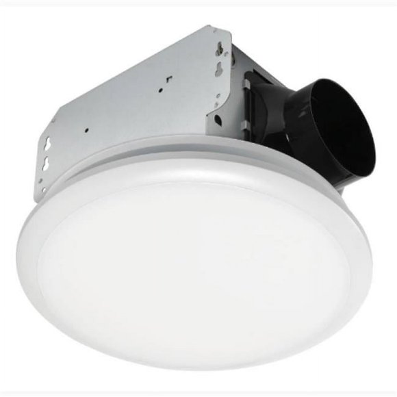 Homewerks Faucet 7141-50 4 in. 50 CFM 1.0 Sones LED Ac Bath Fan Light, White