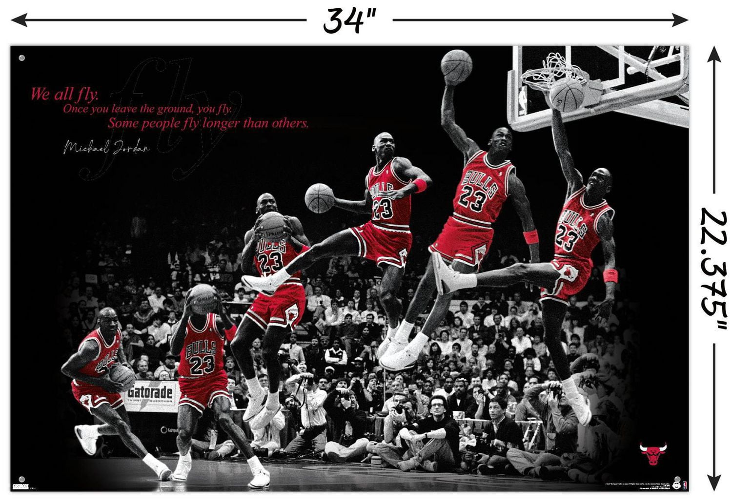 Michael Jordan - Fly Wall Poster, 22.375" x 34" Framed