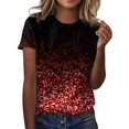 thumbnail image 1 of TSADFHJI Chandails pour Femmes en Coton Mode Décontractée pour Femmes Dégradé à Paillettes Imprimé Col Rond T-Shirt Ample, 1 of 5