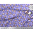 thumbnail image 3 of Soimoi Purple Poly Georgette Fabric Leaves & Grandiflora Roses Floral Print Fabric by the Yard 52 Inch Wide, 3 of 5